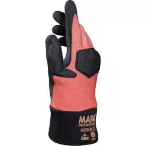 image of Nitrile Coated Gloves, Shock Absorbing, Orange/Black, Size 10