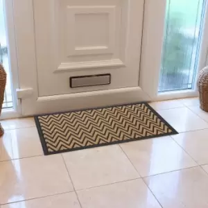 Image of JVL Vienna Zigzag Pattern Scraper Doormat Natural