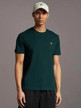 image of Lyle & Scott Small Logo T-Shirt, Dark Green Size M Men