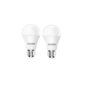 Image of 9W LED Globe Bulb E27 A60, Warm White 3000K (Pack of 2)