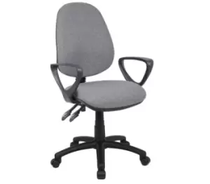 Image of Vantage 100 2 lever PCB operators chair with fixed arms - grey