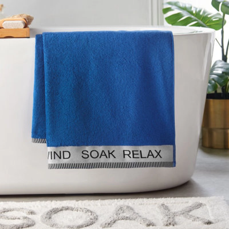 Image of Catherine Lansfield Relax And Unwind Bath Towel Cobalt Blue