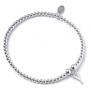 Image of Initial Y Charm with Sterling Silver Ball Bead Bracelet