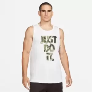 image of Nike Just Do It Camo Logo Tank Top Mens - White