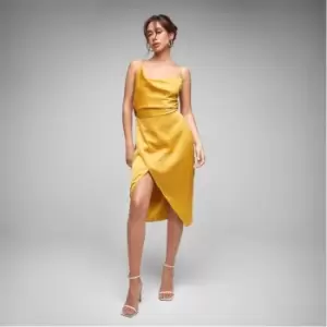 Image of Missguided Petite Cowl Neck Satin Midaxi Dress - Gold