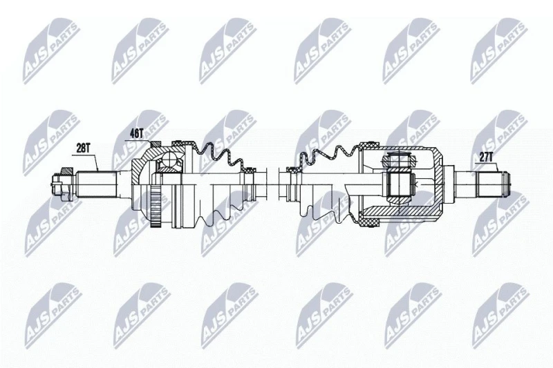 Image of NTY NPW-KA-388 Drive shaft Manual Transmission, Front Axle Right Drive Shaft (13)