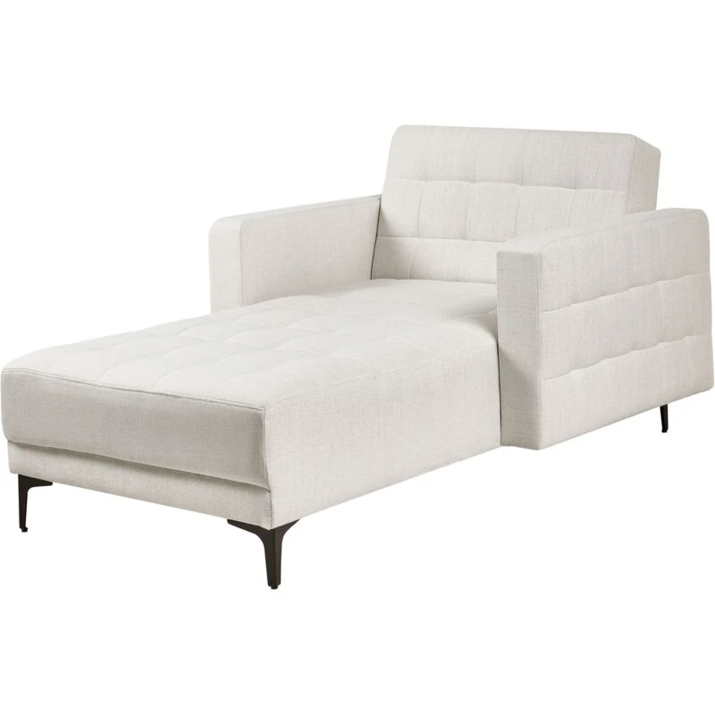 Image of Beliani Chaise Longue Aberdeen Fabric Off-White