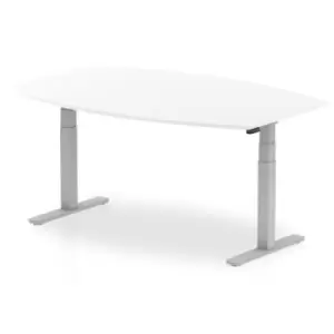 Image of High Gloss 1800mm Writable Boardroom Table White Top Silver Height Adjustable Leg