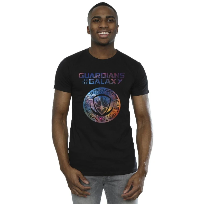 Image of Marvel Marvel Men Guardians Of The Galaxy Stars Fill Logo T-Shirt in Black Size: Small Black S Male 5063153467606