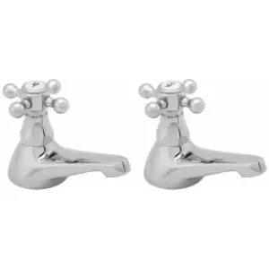 image of Tudor Traditional Bath Taps Pair - Chrome - Deva