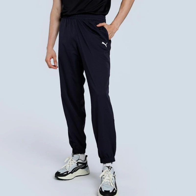 Image of Puma Essential Woven Sports Joggers Navy Polyester L