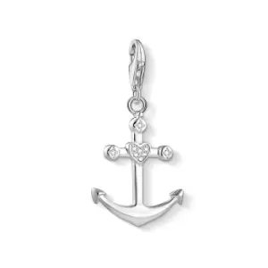 image of THOMAS SABO Silver CZ Heart Anchor Charm