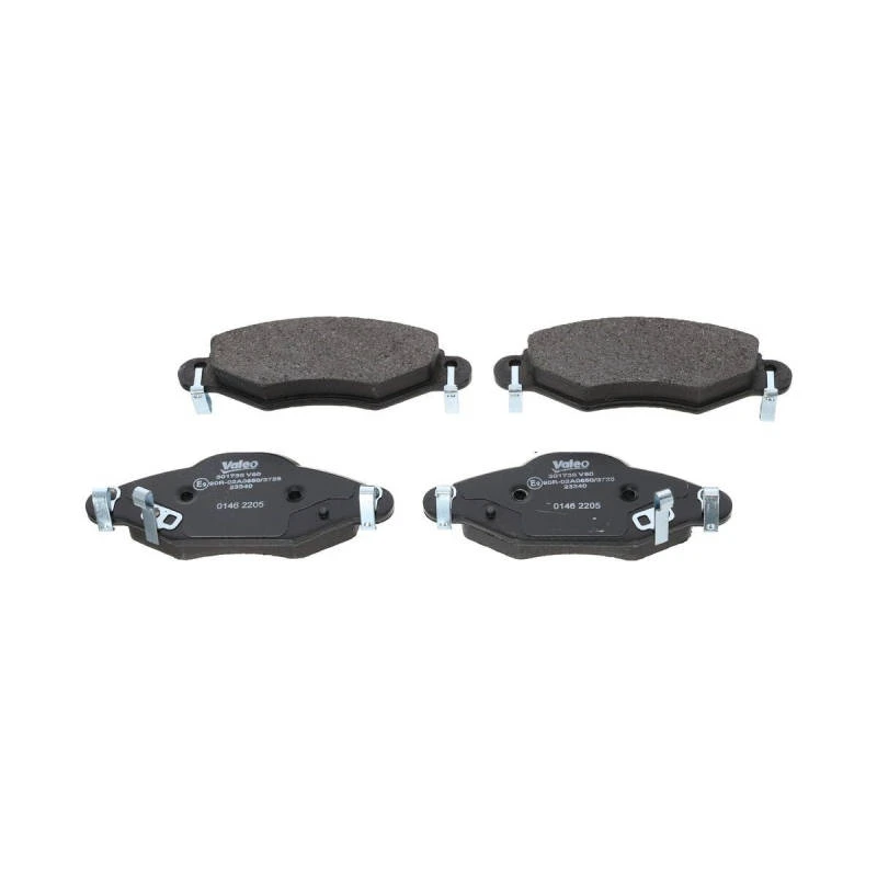 Image of VALEO 301736 Brake pad set Front Axle, with acoustic wear warning, FIRST, with anti-squeak plate Brake Pad Set,disc brake (402)