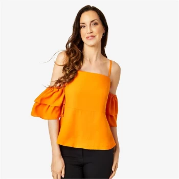 Image of Biba Tier Sleeve Top - Orange