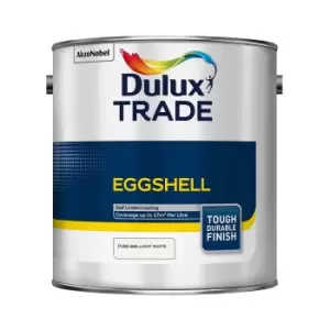 image of Dulux Trade Eggshell Paint Pure Brilliant White - 2.5L