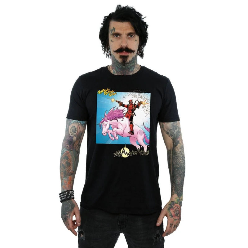 Image of Marvel Marvel Men Deadpool Hey You T-Shirt in Black Size: Small Black S Male 5057736837191