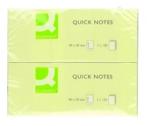 image of Q Connect Quick Sticky Note 40x50mm Ylw - 12 Pack