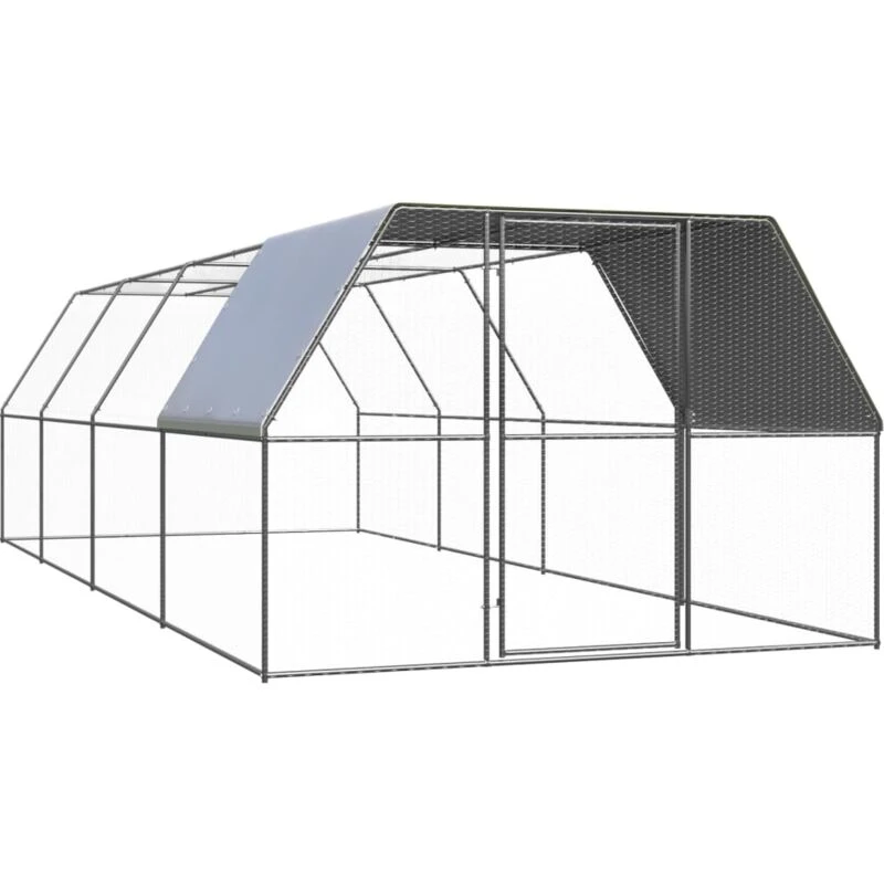 Image of VIDAXL Outdoor Chicken Cage 3x8x2 m Galvanised Steel Vidaxl 8720286764749