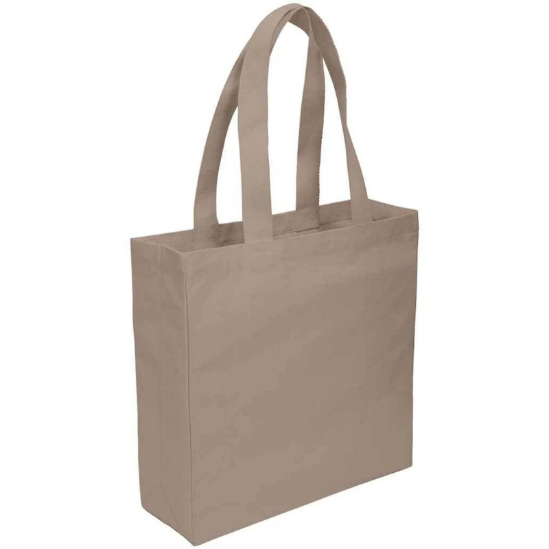 Image of Brand Lab Womens Everyday Square Canvas Tote Bag in Medium Beige Medium Beige Female One Size