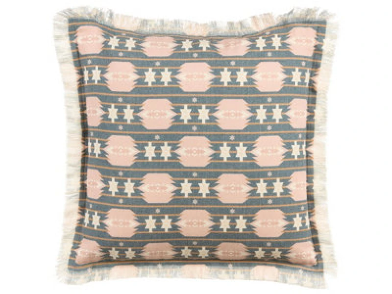Image of Beliani Throw Cushion Dianthus 60 X 60 Cm Multicolour Geometric Pattern