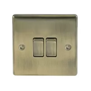 image of 2 Gang Switch Antique Brass - NAB42-01 - BG