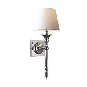 Image of Cloe Wall Lamp with Shade, Chrome, 1x E14