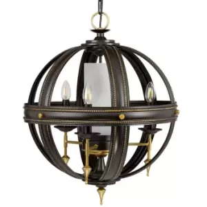 Image of 4 Bulb Chandelier Hanging Pendant LIght Orb Gold LED E14 40W Bulb