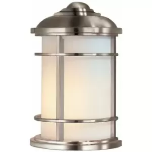 image of Outdoor IP44 Wall Light Sconce Brushed Steel LED E27 60W Bulb External d00823