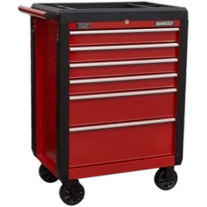 image of Sealey AP3406 6 Drawer Roller Cabinet Red