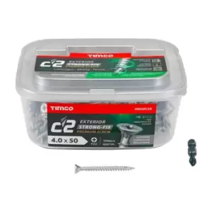 Timco C2 4.0mm x 50mm Strong-Fix PZ Premium Exterior Screws (Tub Of 300)