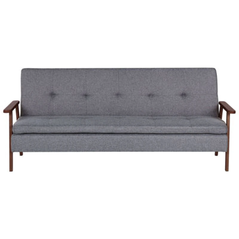Image of Beliani Sofa Bed 3 Seater Tjorn Fabric Grey