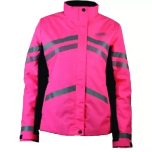 image of Weatherbeeta Childrens/Kids Reflective Waterproof Jacket (L) (Hi Vis Pink)