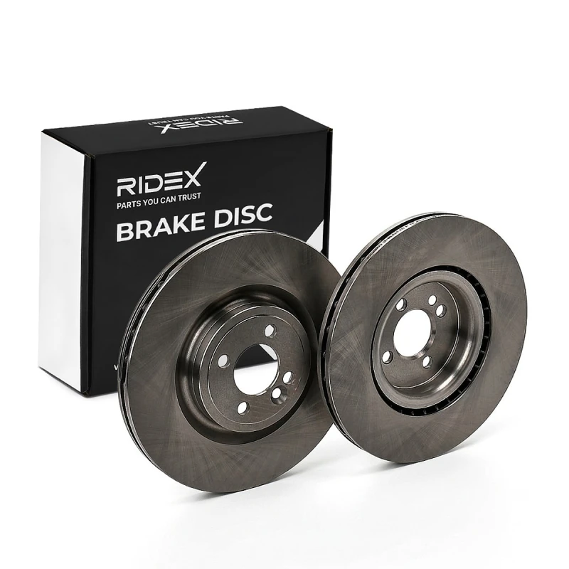 Image of RIDEX 82B1150 Brake disc Front Axle, Vented, Cast Iron, Uncoated, Untreated, without bolts/screws Cast Iron Brake Disc (82)