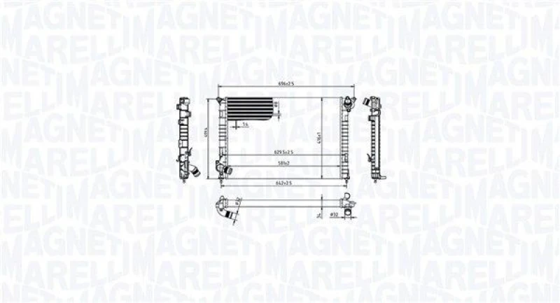 Image of MAGNETI MARELLI Engine radiator MAGNETI MARELLI 350213212700