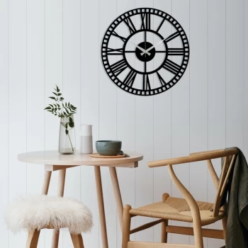 image of Metal Wall Clock 10 - Black Decorative Metal Wall Clock