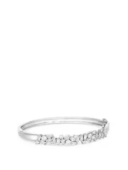 Image of Jon Richard Silver Plated Scattered Cubic Zirconia Crystal Bangle Bracelet, Silver, Women