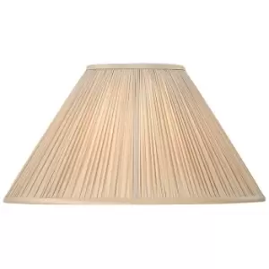 Image of 20" Luxury Round Tapered Lamp Shade Beige Gathered Organza Fabric Modern Elegant