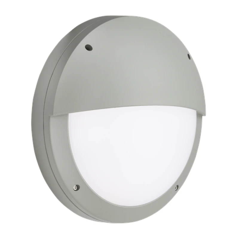 Image of KnightsBridge 230V IP65 18W LED Eyelid Bulkhead CCT with Emergency & Daylight Sensor Grey 16386AWUK Grey