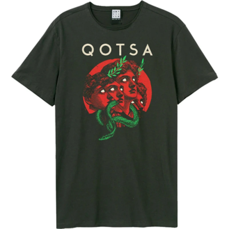 Image of Amplified Amplified Men Serpent Goddess Queens Of The Stone Age T-Shirt in Charcoal Size: X-Small Charcoal XS Male 5063806004318