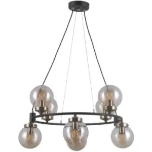 Image of Netlighting Galvez Industrial, Retro 8 Light Globe Pendant Ceiling Light, E14