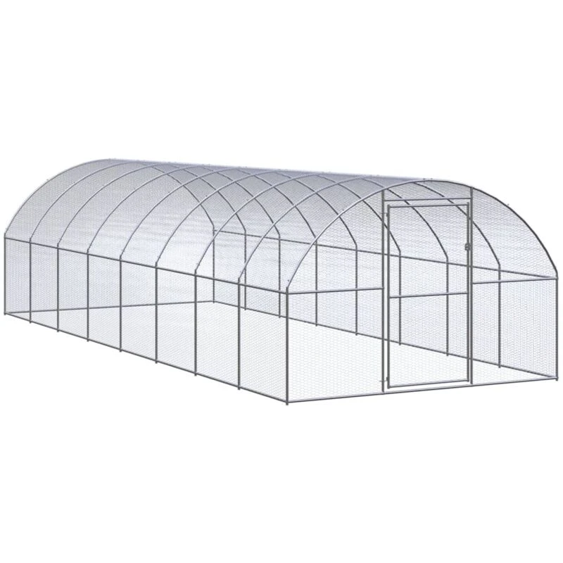 Image of VIDAXL Outdoor Chicken Coop 3x8x2 m Galvanised Steel Vidaxl 8720286844892