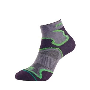 image of 1000 Mile Fusion Sock Ladies Grey/Black/Green - Small