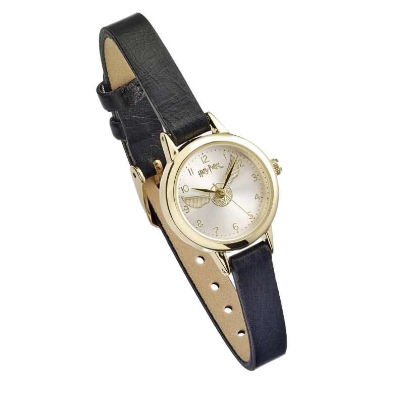 Image of Harry Potter Harry Potter Golden Snitch Black Leather Strap Watch