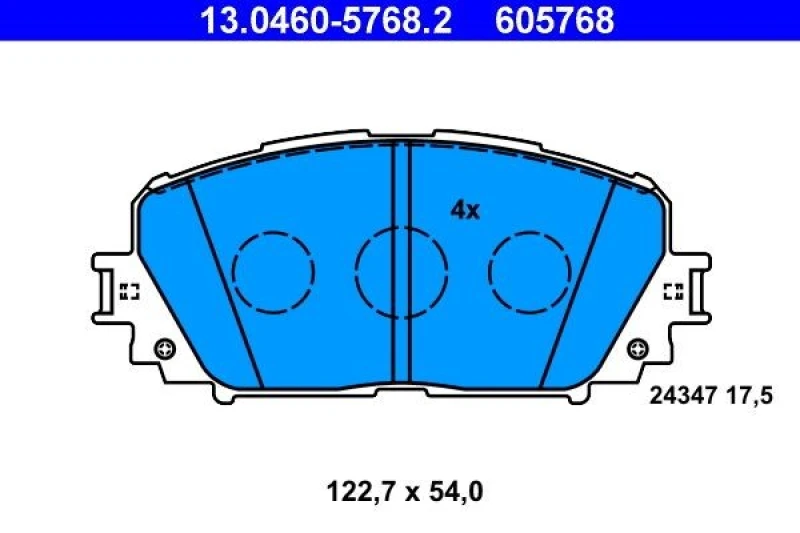 Image of ATE 13.0460-5768.2 Brake pad set excl. wear warning contact Brake Pad Set,disc brake (402)