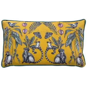 Image of Wild Mirrored Creatures Cushion Yellow
