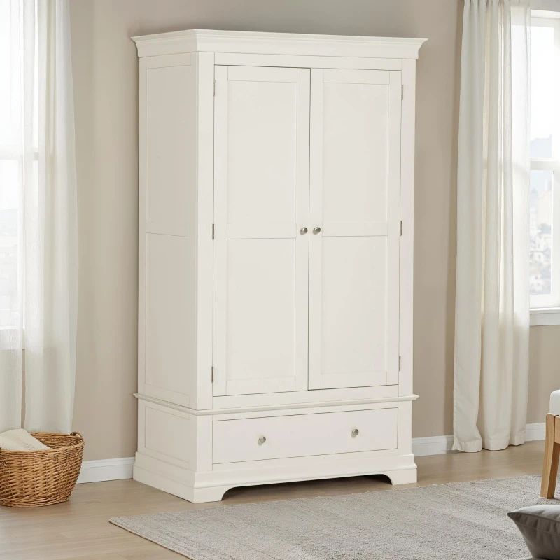 Image of Seconique Bordeaux 2 Door Wardrobe Ivory And Oak (Partially Assembled)