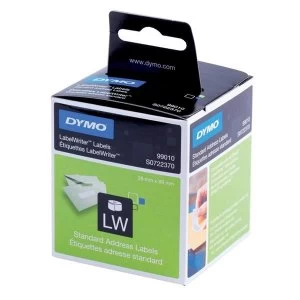 image of Dymo 99010 Black On White Address Labels 89mm x 28mm