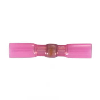 Image of Heat Shrink Butt Connector with Crimp & Solder Red Pack of 25