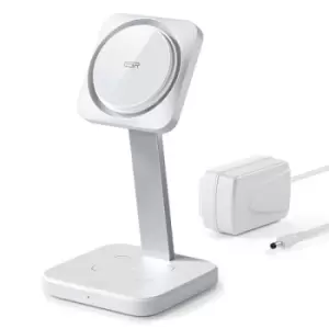Image of ESR HaloLock 2-in-1 Wireless Charger with CryoBoost MagSafe Compatible White 2C547