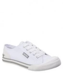 Image of Rocket Dog Jazzin Canvas Plimsoll - White, Size 7, Women